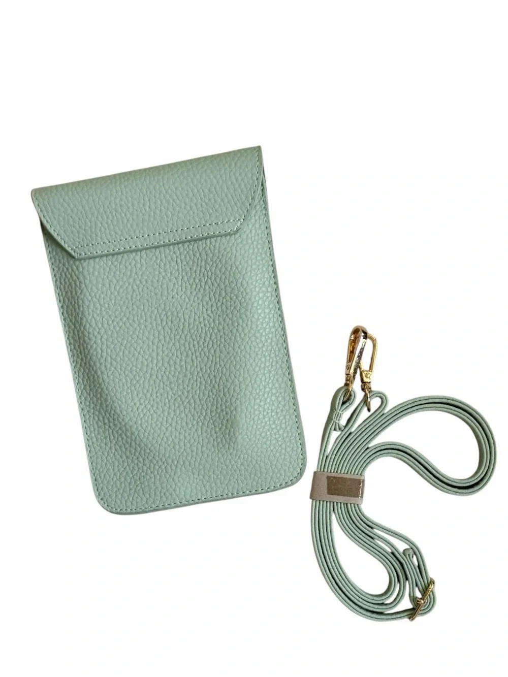 NEW Light Mint Green Pebbled Faux Leather  Crossbody Bag